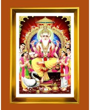 Golden Photo Frame - 10x14 Inches | Elegant Wooden Frame For Home, Office & Temple Decoration | Spiritual Wall & Table Decor and Gift Item