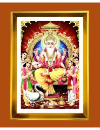 Golden Photo Frame - 14x18 Inches | Elegant Wooden Frame For Home, Office & Temple Decoration | Spiritual Wall & Table Decor And Gift Item (F9663)