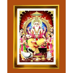 Golden Photo Frame - 14x18 Inches | Elegant Wooden Frame For Home, Office & Temple Decoration | Spiritual Wall & Table Decor And Gift Item (F9663)