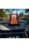 Car Desk/Table Top Goddess Lakshmi Wooden Photo Stand 3x4 Inches, Compact & Stylish Spiritual Display For Car, Home & Office (Pack Of 1) (F14277)