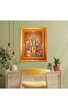 Ram Darbar Golden Designer Photo Frame | 10x14 Inch Religious Wall Hanging Frame For Home & Office Decoration | Hindu Deity Ram Darbar Spiritual Gift Item