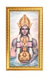 Lord Dhanvantari Digital Golden Color Photo Frame | Hindu Religious Wall Decor | 8x15 Inches - Inspirational Wall Art For Office, Home Decor - Ideal Spiritual Gift (F10193)