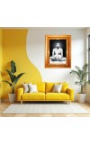 Sri Ramkrishna Golden Designer Photo Frame | 10x14 Inch Religious Wall Hanging Frame For Home & Office Decoration | Hindu Deity Spiritual Gift Item
