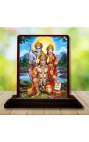 Car Desk/Table Top Lord Hanuman And Rama Sita Wooden Photo Stand 3x4 Inches, Compact & Stylish Spiritual Display For Car, Home & Office (Pack Of 1) (F14239)