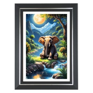 Elephant Photo Wall & Table Frame | 18x22 Inch Black Designer | Perfect For Gifting & Home Decor (F9643) Elephant Photo Wall & Table Frame | 18x22 Inch Black Designer | Perfect For Gifting & Home Decor (F9643)