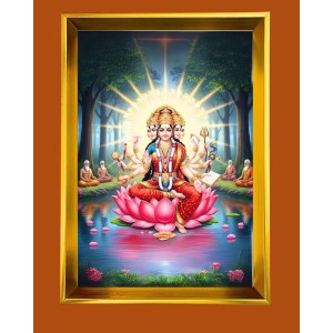 Mata Lakhsmi Golden Photo Frame - 10x14 Inches | Elegant Wooden Frame For Home, Office & Temple Decoration | Spiritual Wall & Table Decor And Gift Item (F9715) Mata Lakhsmi Golden Photo Frame - 10x14 Inches | Elegant Wooden Frame For Home, Office & Temple Decoration | Spiritual Wall & Table Decor And Gift Item (F9715)