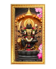 Goddess Mutharamman Digital Golden Color Photo Frame | Hindu Religious Wall Decor | 10x17 Inches - Inspirational Wall Art For Office, Home Decor - Ideal Spiritual Gift (F10207)