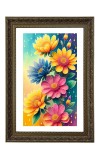 Floral Painting Print Big Photo Frame - 20x28 Inches For Home,Temple & Office Decoration (F10997)