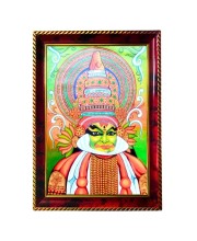 Kathakali Photo Frame For Wall & Table | 7x9 Inch Golden Cherry Finish | Decorative Kathakali Photo Frame For Home, Office & Pooja Room (F11345)