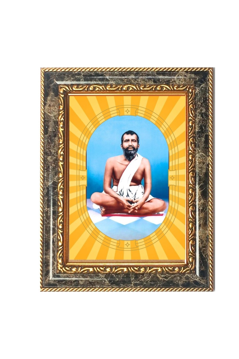 Sri Ramkrishna Spiritual Guru Digital Photo In Designer Frame, Size 8x12 Inch | Hindu Religious Picture For Home Temple, Office & Gift | Wall Art & Pooja Decor (F10435)