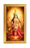 Devi Durga Digital Golden Color Photo Frame | Hindu Religious Wall Decor | 10x17 Inches - Inspirational Wall Art For Office, Home Decor - Ideal Spiritual Gift (F10254)