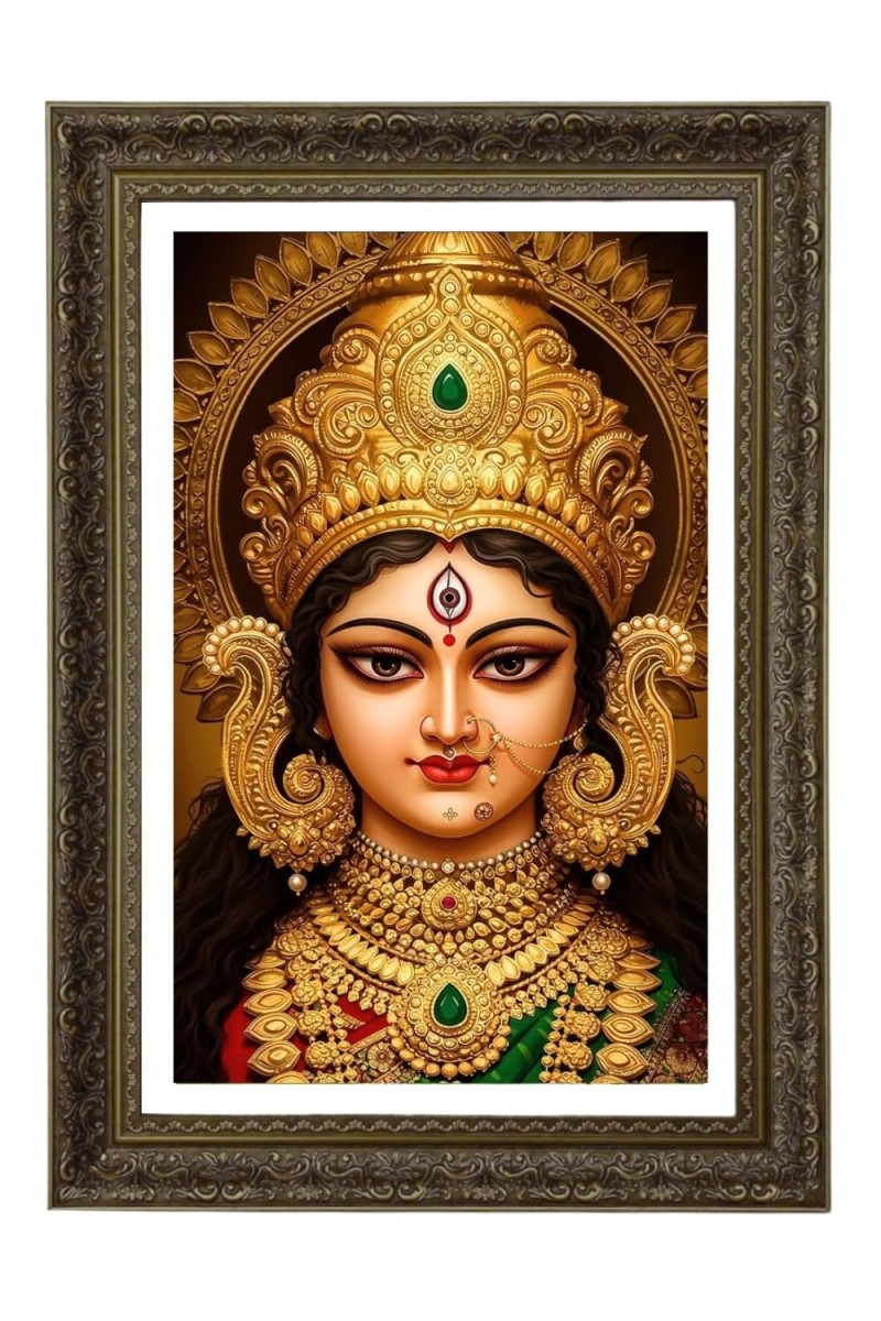 Maa Durga Big Photo Frame - 20x28 Inches For Home,Temple & Office Decoration (F11071)