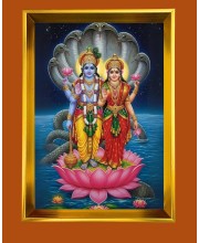 Golden Photo Frame - 10x14 Inches | Elegant Wooden Frame For Home, Office & Temple Decoration | Spiritual Wall & Table Decor and Gift Item