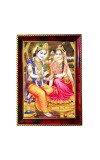 Radha Krishna Photo Frame For Wall & Table | 7x9 Inch Golden Cherry Finish | Decorative Radha Krishna Photo Frame For Home, Office & Pooja Room (F11811)
