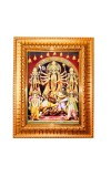 Goddess Maa Durga Golden Designer Photo Frame | 10x14 Inch Religious Wall Hanging Frame For Home & Office Decoration | Hindu Deity Goddess Maa Durga Spiritual Gift Item