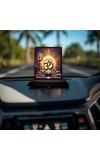 Car Desk/Table Top Om Symbol Wooden Photo Stand 3x4 Inches, Compact & Stylish Spiritual Display For Car, Home & Office (Pack Of 1) (F14449)