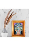 Brahma Vishnu Shiva Ram Sri Krishna Golden Designer Photo Frame | 14x18 Inch Religious Wall Hanging Frame For Home & Office Decoration | Hindu Deity Spiritual Gift Item