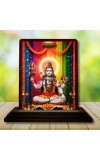 Car Desk/Table Top Lord Shiva Wooden Photo Stand 3x4 Inches, Compact & Stylish Spiritual Display For Car, Home & Office (Pack Of 1) (F14311)