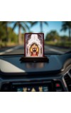 Car Desk/Table Top Lord Jagannath Wooden Photo Stand 3x4 Inches, Compact & Stylish Spiritual Display For Car, Home & Office (Pack Of 1) (F14595)