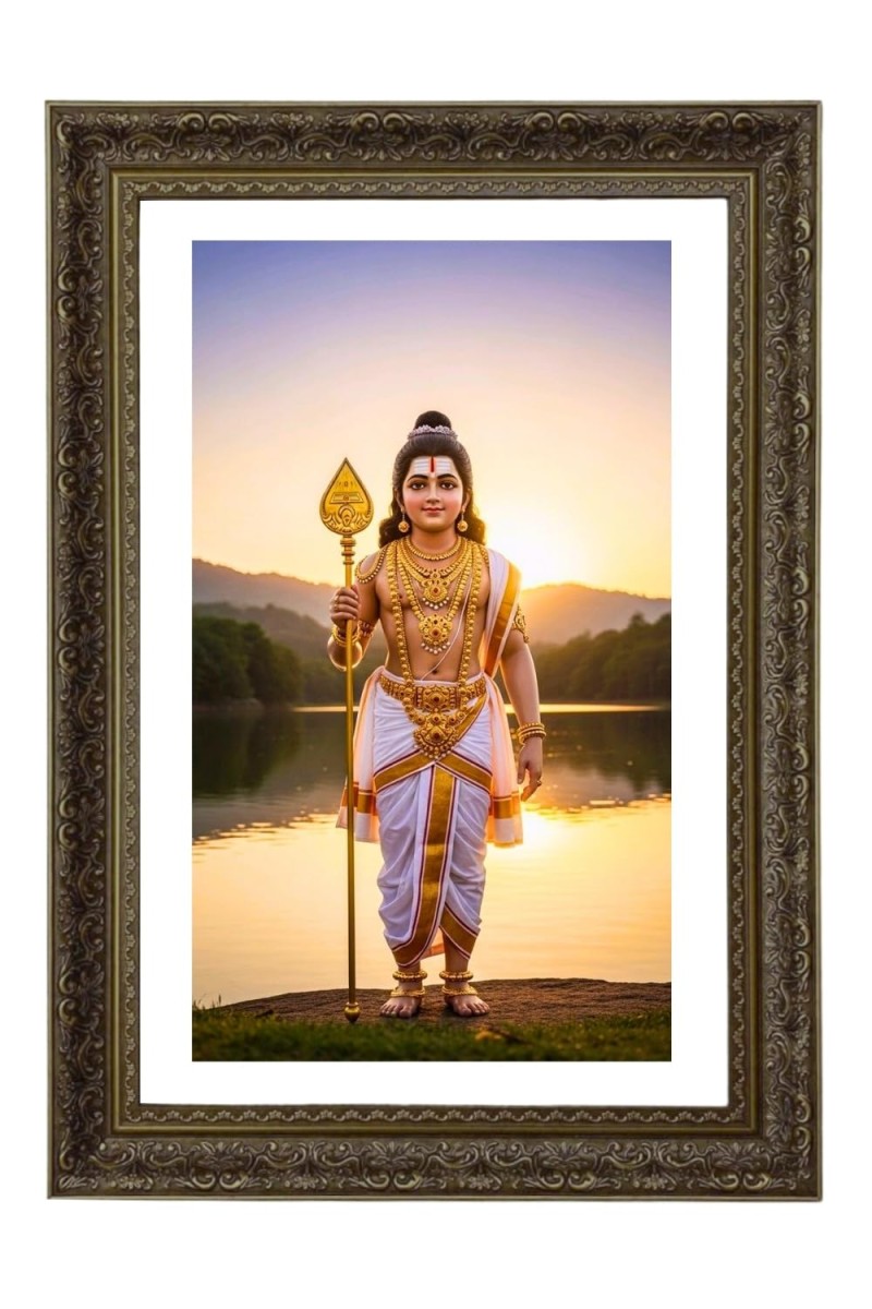 Lord Murugan Big Photo Frame - 20x28 Inches For Home,Temple & Office Decoration (F11021)