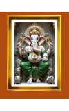 Golden Photo Frame - 10x14 Inches | Elegant Wooden Frame For Home, Office & Temple Decoration | Spiritual Wall & Table Decor and Gift Item