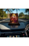 Car Desk/Table Top Radha Krishna Wooden Photo Stand 3x4 Inches, Compact & Stylish Spiritual Display For Car, Home & Office (Pack Of 1) (F14227)