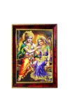 Radha Krishna Photo Frame For Wall & Table | 7x9 Inch Golden Cherry Finish | Decorative Radha Krishna Photo Frame For Home, Office & Pooja Room (F11835)