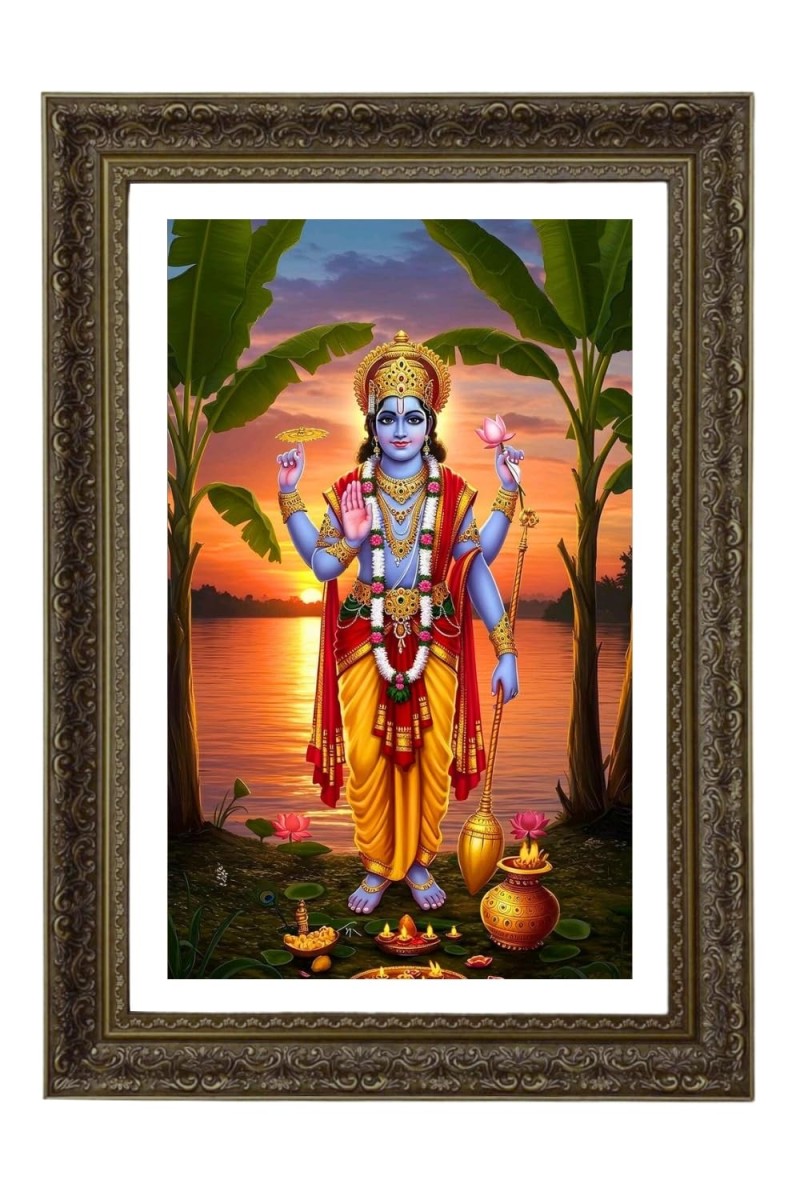 Lord Vishnu Big Photo Frame - 20x28 Inches For Home,Temple & Office Decoration (F10720)