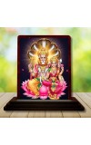 Car Desk/Table Top Lakshmi Narasimha Wooden Photo Stand 3x4 Inches, Compact & Stylish Spiritual Display For Car, Home & Office (Pack Of 1) (F14554)