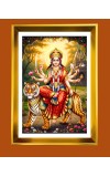 Jai Mata Devi Golden Photo Frame - 10x14 Inches | Elegant Wooden Frame For Home, Office & Temple Decoration | Spiritual Wall & Table Decor and Gift Item