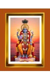 Lord Vishnu Golden Photo Frame - 16x20 Inches | Elegant Wooden Frame For Home, Office & Temple Decoration | Spiritual Wall & Table Decor And Gift Item (F9680)