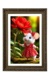 Anthropomorphic Mouse Big Photo Frame - 20x28 Inches For Home,Temple & Office Decoration (F10703)