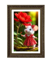 Anthropomorphic Mouse Big Photo Frame - 20x28 Inches For Home,Temple & Office Decoration (F10703)