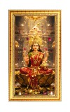 Mata Lakhsmi Digital Golden Color Photo Frame | Hindu Religious Wall Decor | 12x19 Inches - Inspirational Wall Art For Office, Home Decor - Ideal Spiritual Gift (F10366)