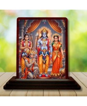 Car Desk/Table Top Lord RamSiya Wooden Photo Stand 3x4 Inches, Compact & Stylish Spiritual Display For Car, Home & Office (Pack Of 1) (F15184)