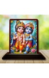 Car Desk/Table Top Lord Bal Krishna Wooden Photo Stand â€“ 3x4 Inches, Compact & Stylish Spiritual Display For Car, Home & Office (Pack Of 1) (F15131)