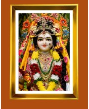 Divine Radha Rani Golden Photo Frame - 10x14 Inches | Elegant Wooden Frame For Home, Office & Temple Decoration | Spiritual Wall & Table Decor and Gift Item