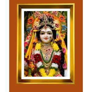 Divine Radha Rani Golden Photo Frame - 18x22 Inches | Elegant Wooden Frame For Home, Office & Temple Decoration | Spiritual Wall & Table Decor And Gift Item (F9836)