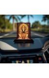 Car Desk/Table Top Lord Balaji Wooden Photo Stand 3x4 Inches, Compact & Stylish Spiritual Display For Car, Home & Office (Pack Of 1) (F15156)