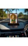 Car Desk/Table Top Lord Ganesha Wooden Photo Stand 3x4 Inches, Compact & Stylish Spiritual Display For Car, Home & Office (Pack Of 1) (F14262)