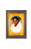 Mata Amritanandamayi Spiritual Guru Digital Photo In Designer Frame, Size 8x12 Inch | Hindu Religious Picture For Home Temple, Office & Gift | Wall Art & Pooja Decor (F10466)