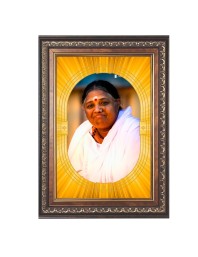 Mata Amritanandamayi Spiritual Guru Digital Photo In Designer Frame, Size 14x18 Inch | Hindu Religious Picture For Home Temple, Office & Gift | Wall Art & Pooja Decor (F10466)