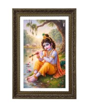 Divine Krishna Big Photo Frame - 20x28 Inches For Home,Temple & Office Decoration (F10717)