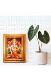 Radha And Krishna Golden Designer Photo Frame | 10x14 Inch Religious Wall Hanging Frame For Home, Office Decoration and Spiritual Gift Item (M1)