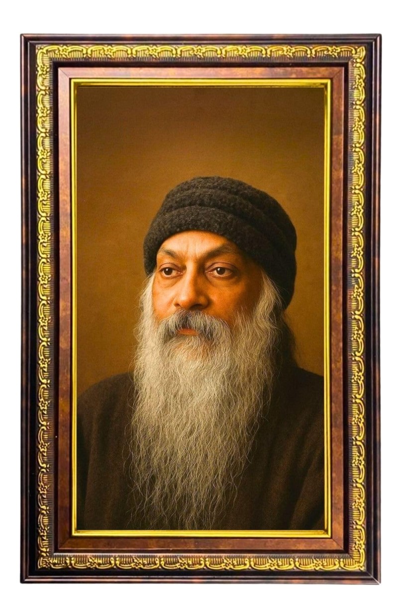 Oshoo Digital Golden Balck Color Photo Frame | Hindu Religious Wall Decor | 10x16 Inches - Inspirational Wall Art For Office, Home Decor - Ideal Spiritual Gift (F16603)