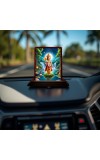 Car Desk/Table Top Lord Karthikeya Wooden Photo Stand 3x4 Inches, Compact & Stylish Spiritual Display For Car, Home & Office (Pack Of 1) (F14316)