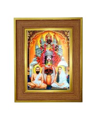 Goddess Kali Photo Frame 16x20 Inches-Brown Wooden Frame For Home, Office & Temple Decoration And Gifting (F6350)