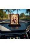 Car Desk/Table Top Lord Hanuman Wooden Photo Stand 3x4 Inches, Compact & Stylish Spiritual Display For Car, Home & Office (Pack Of 1) (F14517)
