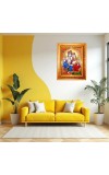 Radha And Krishna Golden Designer Photo Frame | 10x14 Inch Religious Wall Hanging Frame For Home & Office Decoration | Hindu Deity Spiritual Gift Item