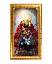Tulja Bhavani Digital Golden Color Photo Frame | Hindu Religious Wall Decor | 10x17 Inches - Inspirational Wall Art For Office, Home Decor - Ideal Spiritual Gift (F10350)